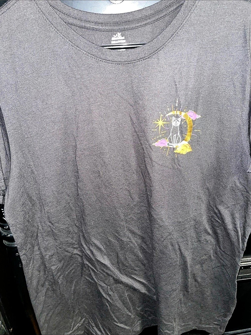 Halloween Short Sleeve Tee in Black with cat graphic